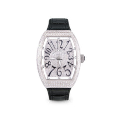 Franck Muller Vanguard V 32 SC AT FO AC.NR (BLC.NR AC) (White Dial, Black Numbers, Full Aftersetting)