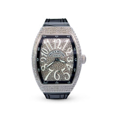 Franck Muller Vanguard V 32 SC AT FO AC.NR (NR.BLC AC) (Black Dial, White Numbers, Full Aftersetting)