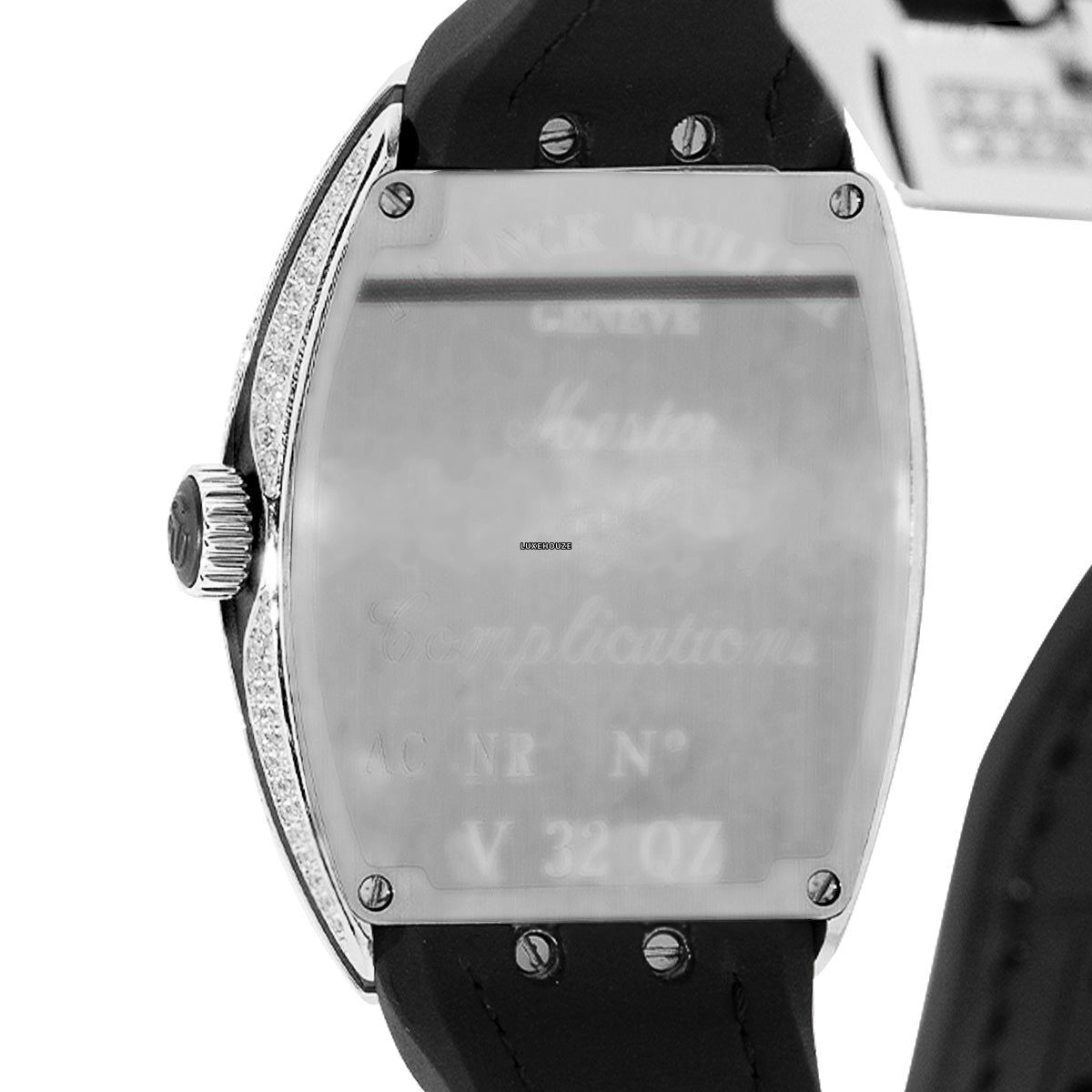 Franck Muller Vanguard V 32 QZ AC.NR (NR.BLC AC) (Black Dial, White Numbers, Medium Aftersetting)