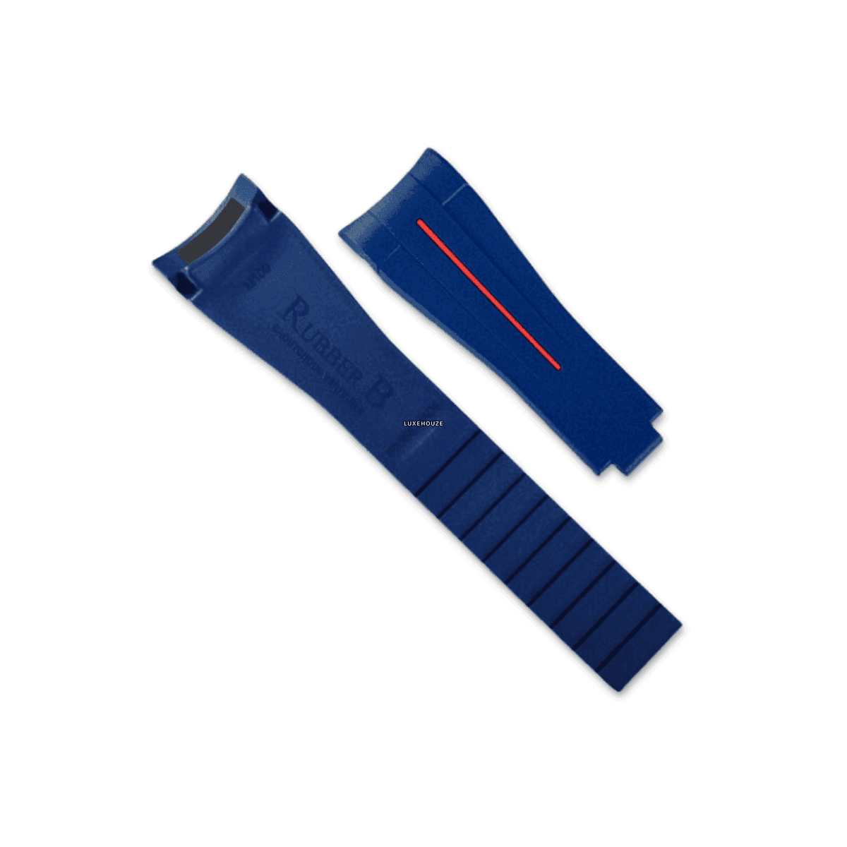 Yachtmaster II 44mm Classic Series VulchromaticÂ® Watch Bands RUBBER B Navy Blue / Red Devil 