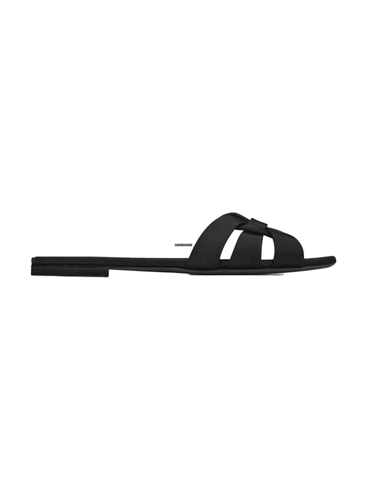 Saint Laurent Nu Pieds 05 Slide Flat Leather Sole Sandals Black